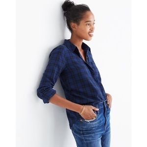Madewell Plaid Wrap Blouse